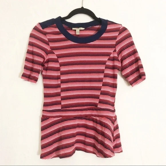 💕2 for $20 Bordeaux Anthropologie Striped Top - Picture 4 of 9